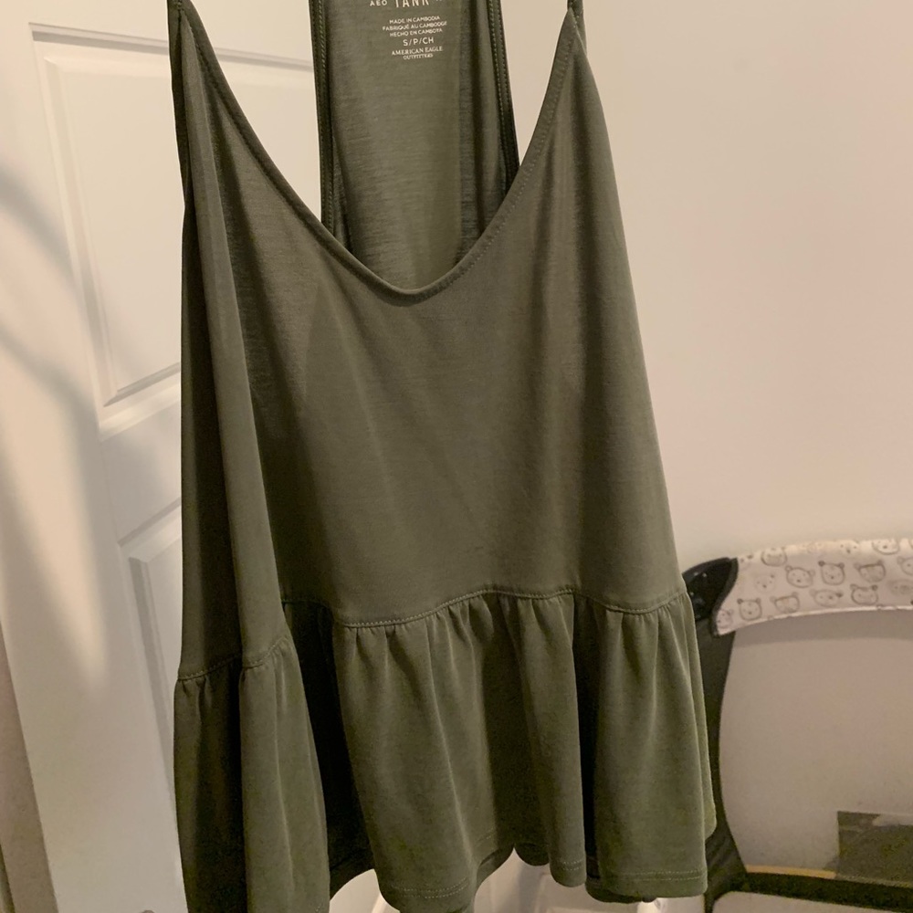green tank top